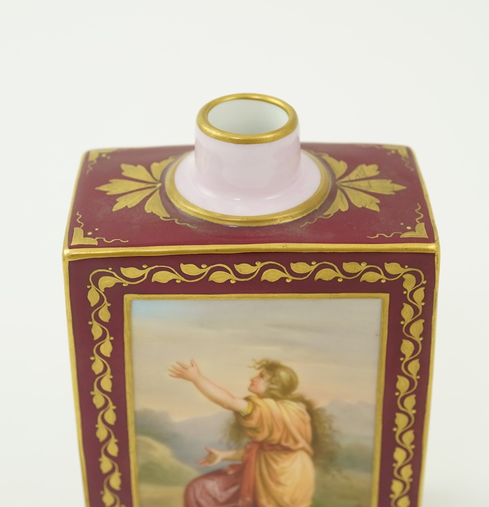 A Vienna style porcelain tea caddy and cover, late 19th century